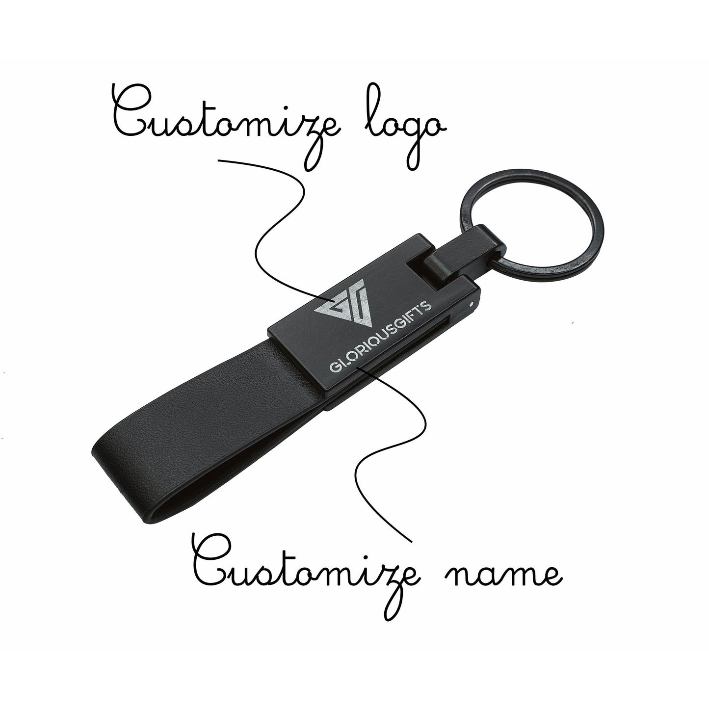 Custom Engraved Leather & Metal Keychain | GX006 - GloriousGifts.Pk | Pakistan's 1 Office & Home Decoration Brand