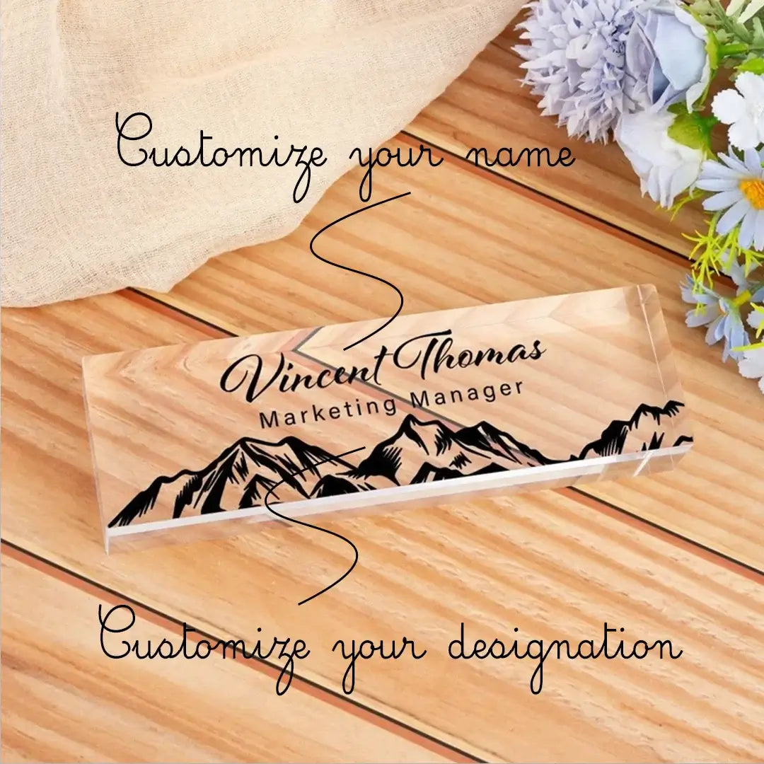 Personalized Transparent Desk Plate | GT012