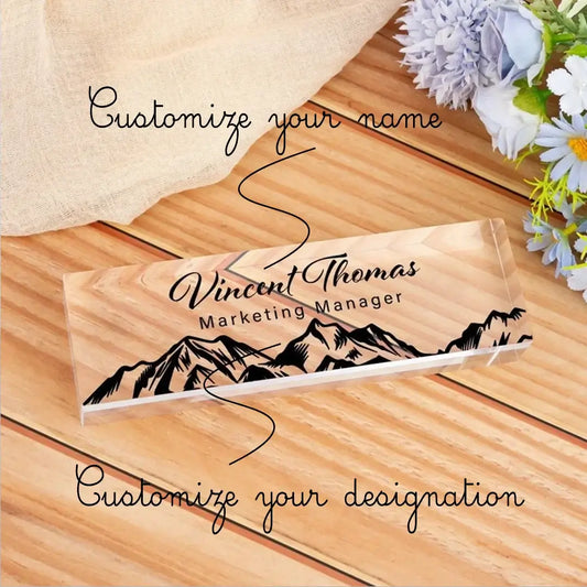 Personalized Transparent Desk Plate | GT012