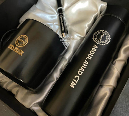 Personalized Engraved Bottle, Tea Mug, Ball Pen Git Set GD102 - GloriousGifts.Pk | Pakistan's 1 Office & Home Decoration Brand