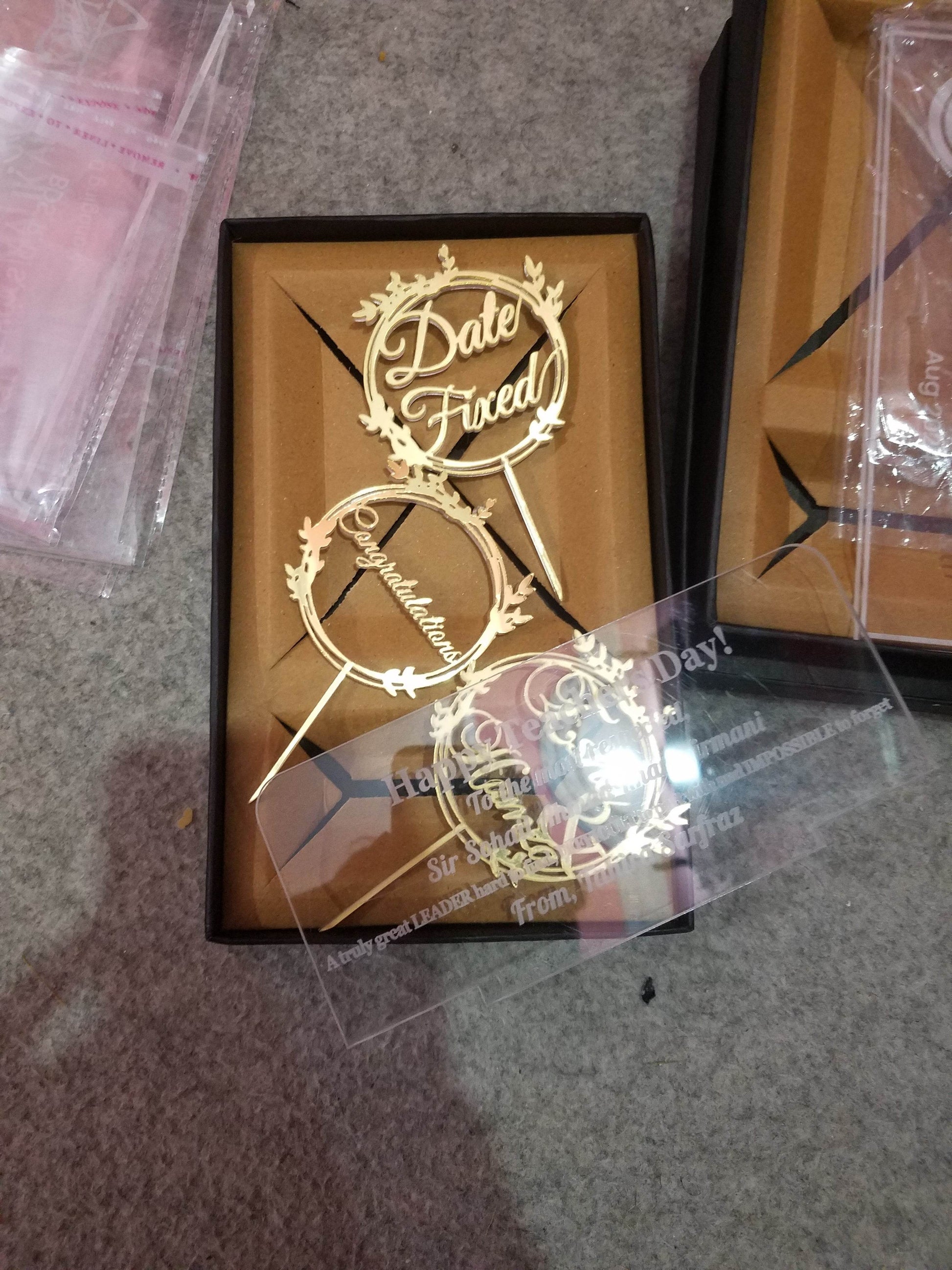 Personalized Golden Wedding Cake Topper  Names Gift |GG001 - GloriousGifts.Pk | Pakistan's 1 Office & Home Decoration Brand