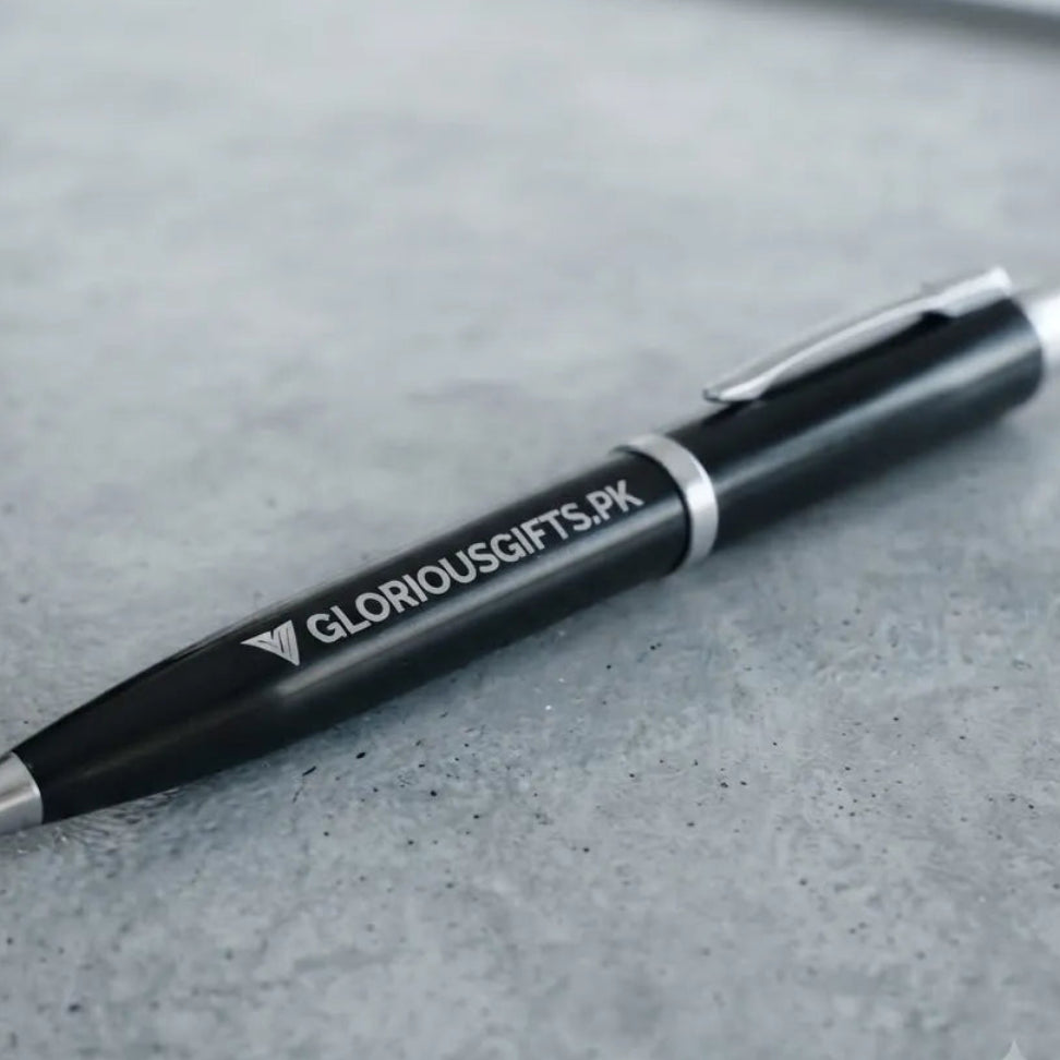 Personalized Shiny Black Metal Pen | GP006 - GloriousGifts.Pk | Pakistan's 1 Office & Home Decoration Brand