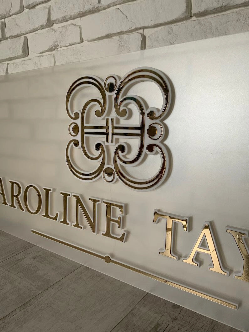 Illuminated 3D Acrylic Salon Sign Custom Logo | GS012