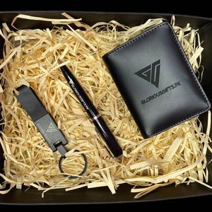 Personalized Leather Wallet & Keychain Set |GD104