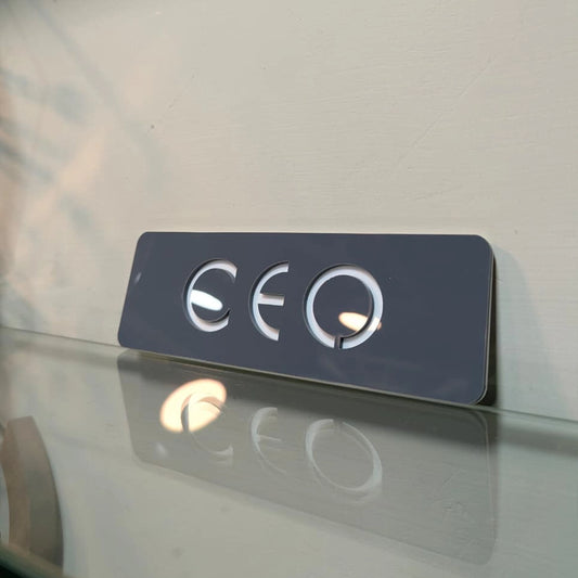 Premium Milky White & Shiny Gray Custom Door Name Plate GD017