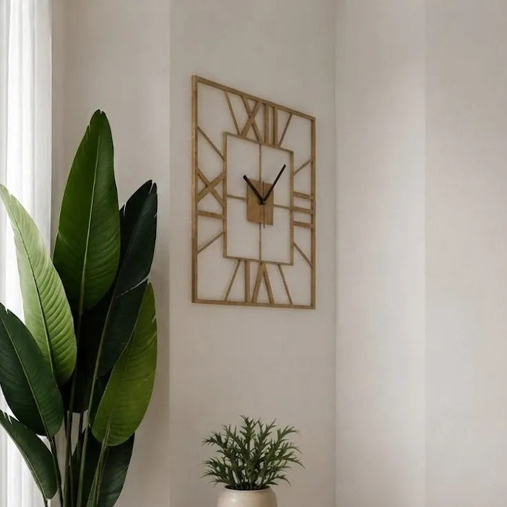 Roman Wooden Clock  Minimalist Home Décor | GC014 - GloriousGifts.Pk | Pakistan's 1 Office & Home Decoration Brand