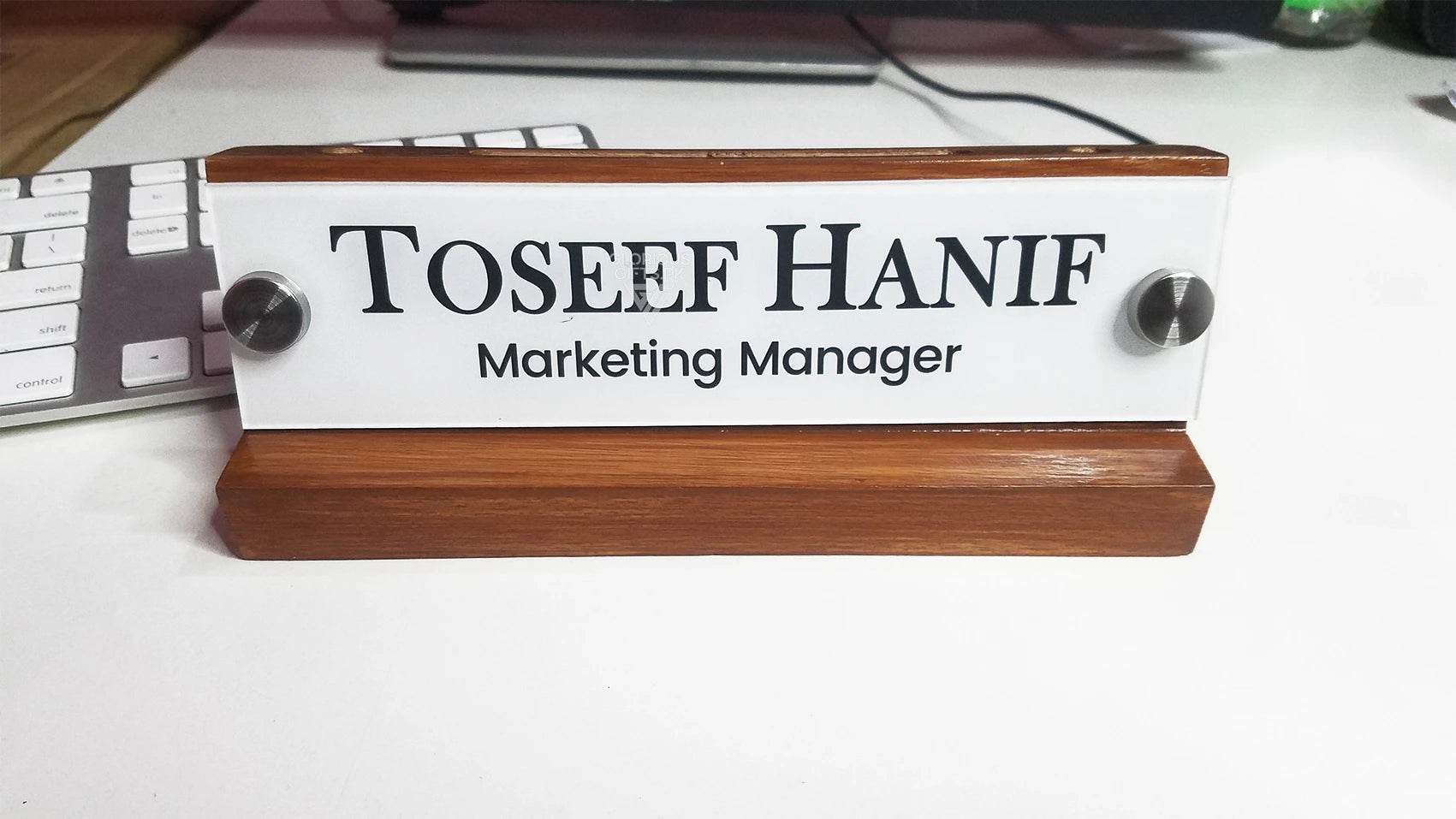 Bronze Desk Name Plate with Card Pen Holder | GT001 - GloriousGifts.Pk | Pakistan's 1 Office & Home Decoration Brand