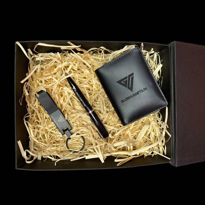 Personalized Leather Wallet & Keychain Set |GD104 - GloriousGifts.Pk | Pakistan's 1 Office & Home Decoration Brand