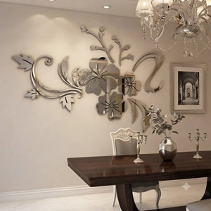 3D Mirror Flower Wall Sticker Stylish Home Décor | GW001