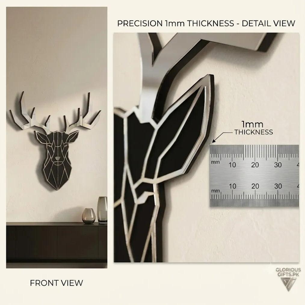Deer Head Acrylic Mirror Wall Décor | GW010 - GloriousGifts.Pk | Pakistan's 1 Office & Home Decoration Brand