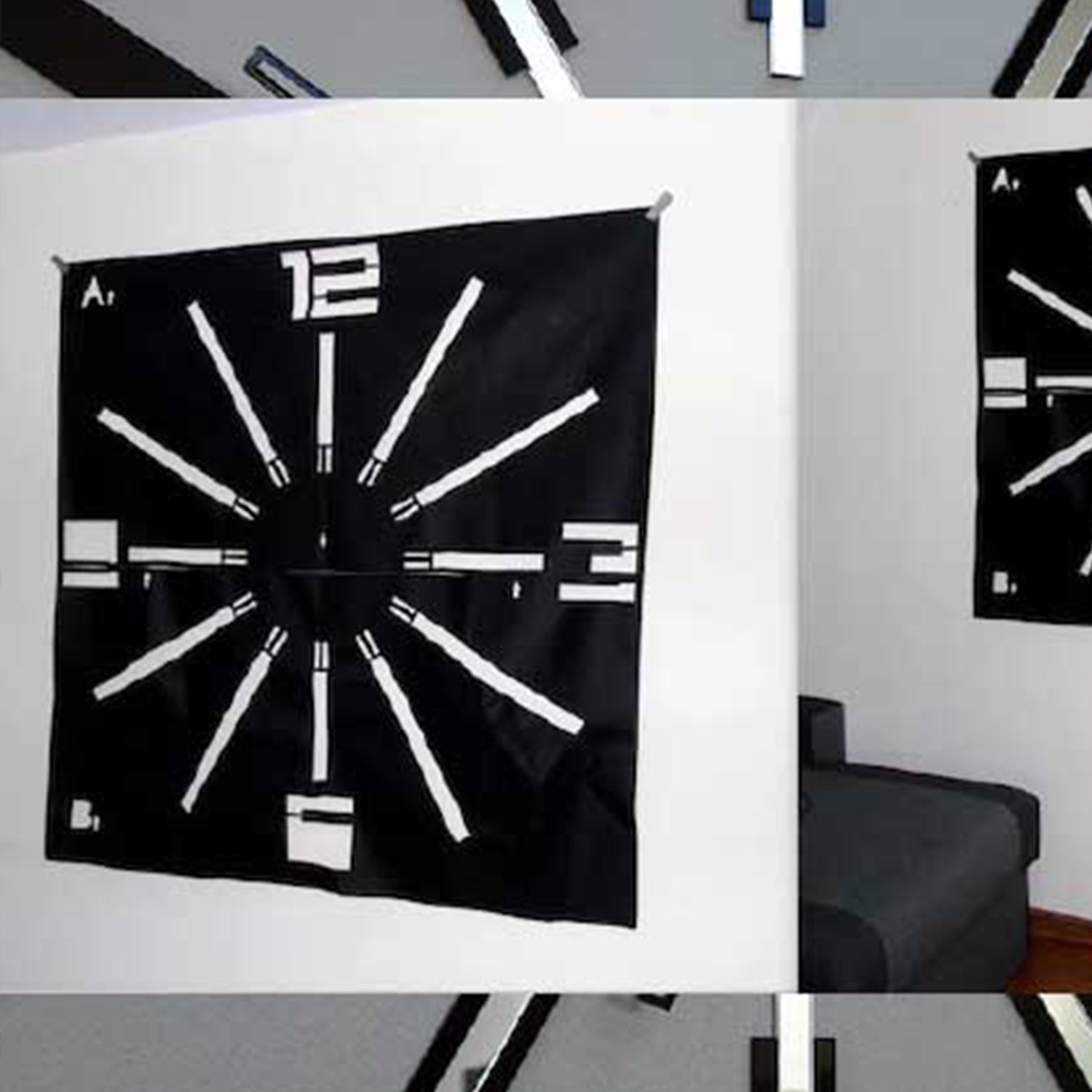Large Clock Gift Clock Unique Style Silver Mirror & Black GC001 - GloriousGifts.Pk | Pakistan's 1 Office & Home Decoration Brand