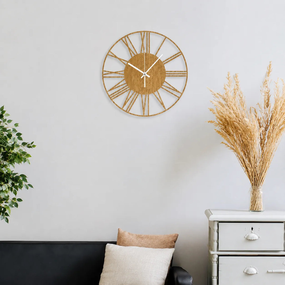 Roman Wooden Wall Clock  Minimalist Design | GC015 - GloriousGifts.Pk | Pakistan's 1 Office & Home Decoration Brand