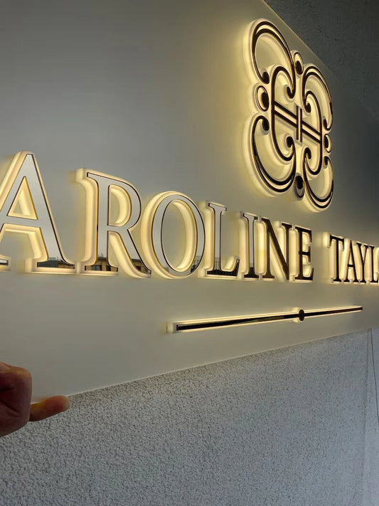Illuminated 3D Acrylic Salon Sign Custom Logo | GS012