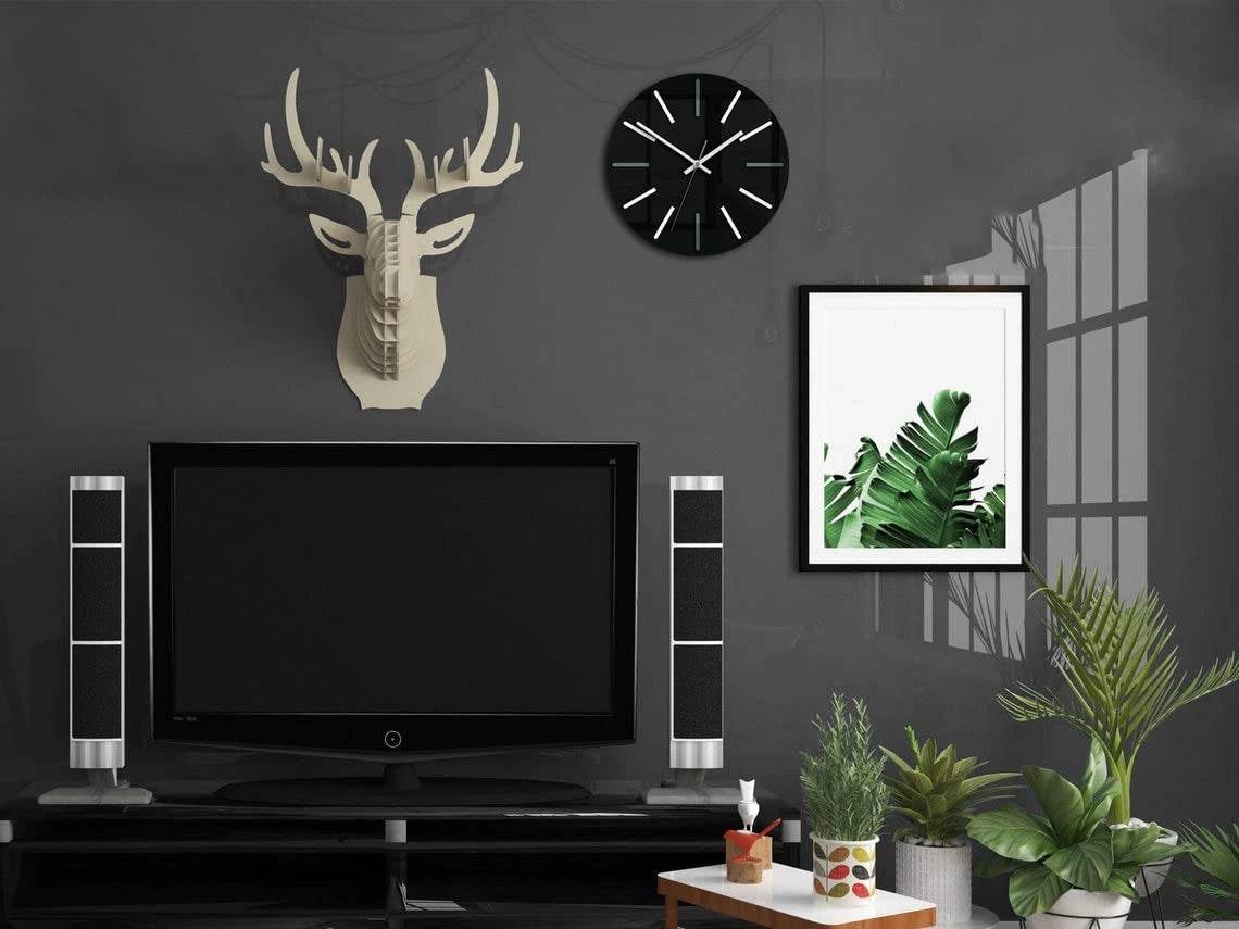 Large wall clock Modus Silent black clock 30cm 11,81 | GC006 - GloriousGifts.Pk | Pakistan's 1 Office & Home Decoration Brand