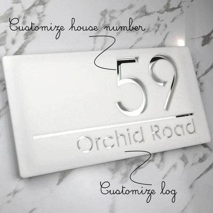 Laser Cut House Number Silver & White | GN014 - GloriousGifts.Pk | Pakistan's 1 Office & Home Decoration Brand