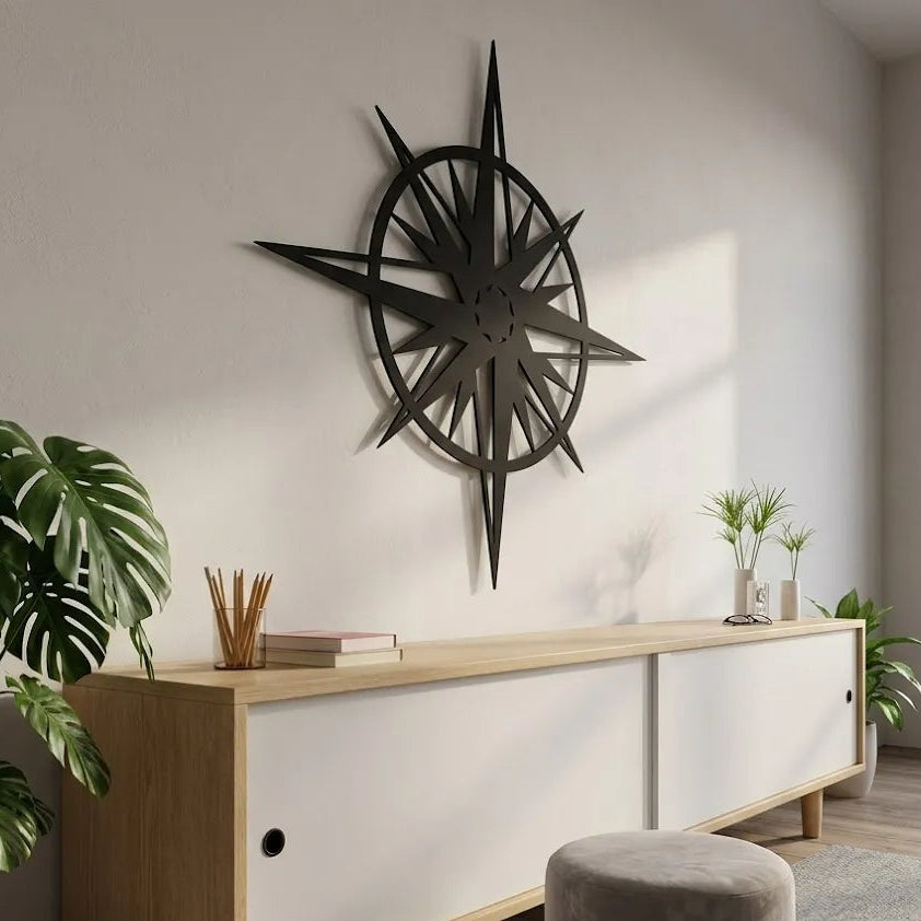 Wooden Compass Wall Art Nursery Décor |GW015