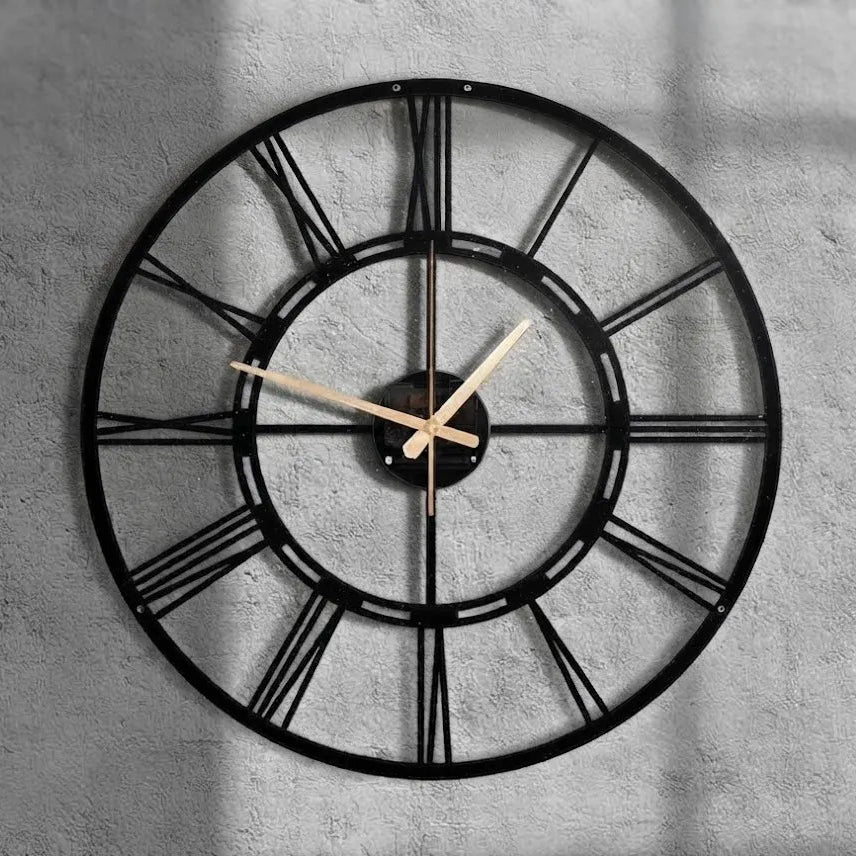Large Black Roman Clock  Unique Design | GC018 - GloriousGifts.Pk | Pakistan's 1 Office & Home Decoration Brand