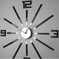 Large Silver & Black Mirror Clock  Unique Gift | GC001 - GloriousGifts.Pk | Pakistan's 1 Office & Home Decoration Brand