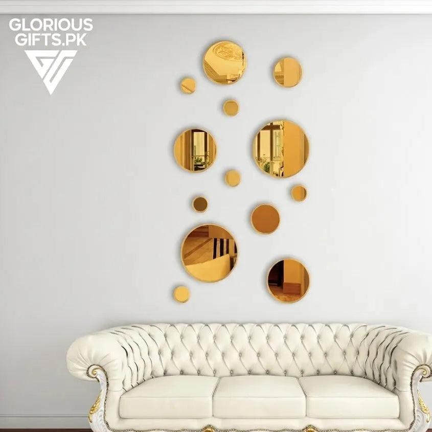 Set of Acrylic Mirror Wall Decals  Decorative Circles |GW013 - GloriousGifts.Pk | Pakistan's 1 Office & Home Decoration Brand