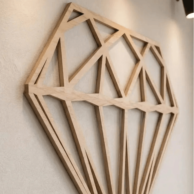 Wooden Geometric Diamond Wall Art | GW016 - GloriousGifts.Pk | Pakistan's 1 Office & Home Decoration Brand