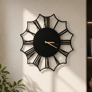 Black Oversized Silent Wooden Clock | GC013