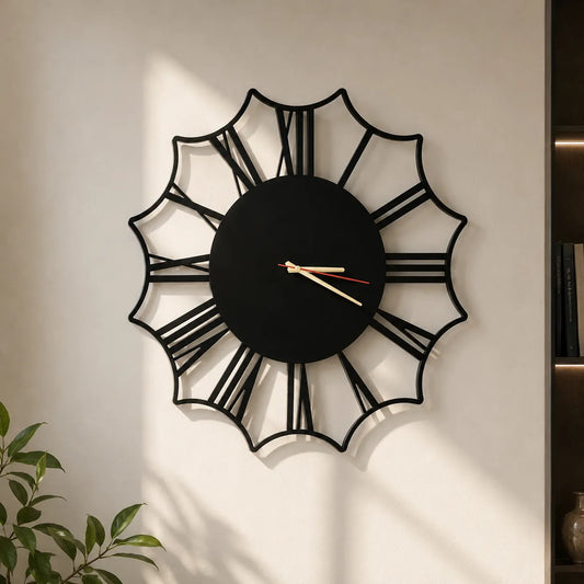 Black Oversized Silent Wooden Clock | GC013 - GloriousGifts.Pk | Pakistan's 1 Office & Home Decoration Brand
