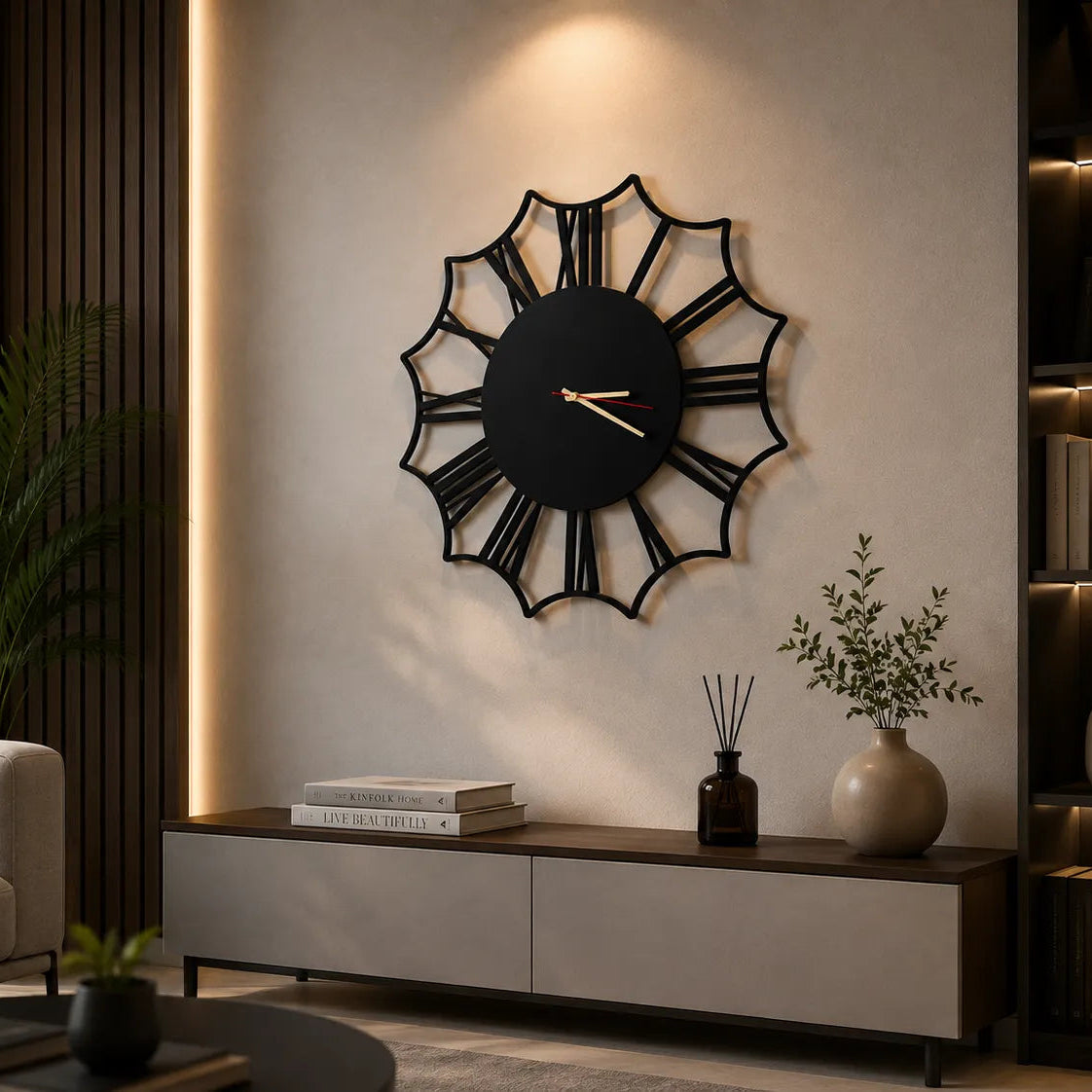 Black Oversized Silent Wooden Clock | GC013 - GloriousGifts.Pk | Pakistan's 1 Office & Home Decoration Brand