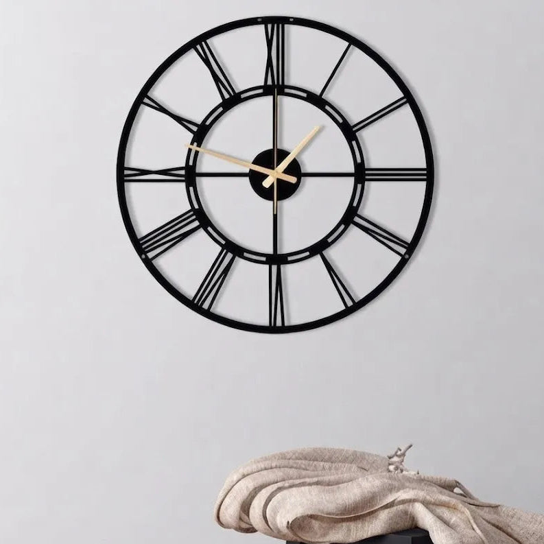 Large Black Roman Clock  Unique Design | GC018 - GloriousGifts.Pk | Pakistan's 1 Office & Home Decoration Brand
