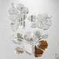 Rose Flower Leaves Silver Mirror Acrylic GW002 - GloriousGifts.Pk | Pakistan's 1 Office & Home Decoration Brand