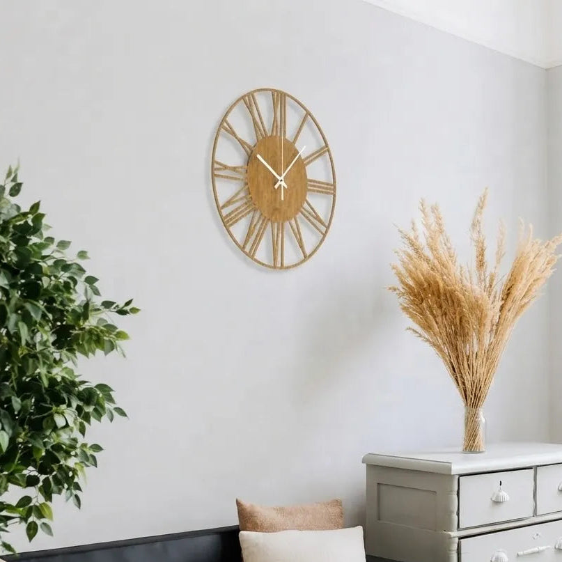 Roman Wooden Wall Clock  Minimalist Design | GC015 - GloriousGifts.Pk | Pakistan's 1 Office & Home Decoration Brand