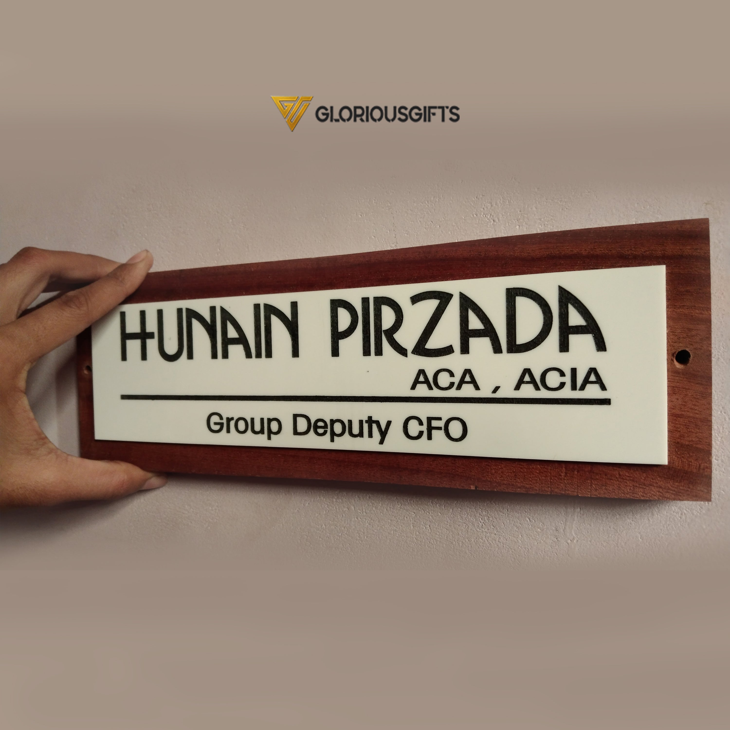 Acrylic + Wooden Door Name Plate GD007 GloriousGifts.Pk Pakistan's