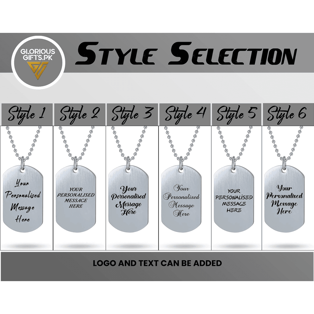 Customize Dogtag Neckless |GG005 - GloriousGifts.Pk | Pakistan's 1 Office & Home Decoration Brand