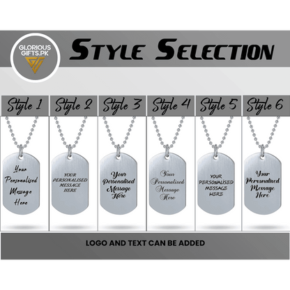 Customize Dogtag Neckless |GG005 - GloriousGifts.Pk | Pakistan's 1 Office & Home Decoration Brand