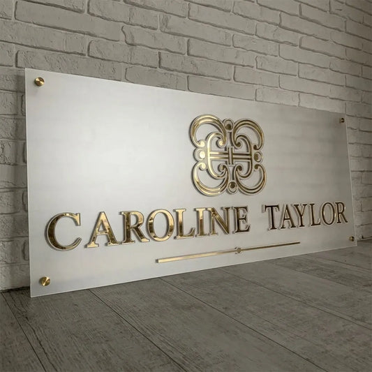 Illuminated 3D Acrylic Salon Sign Custom Logo | GS012
