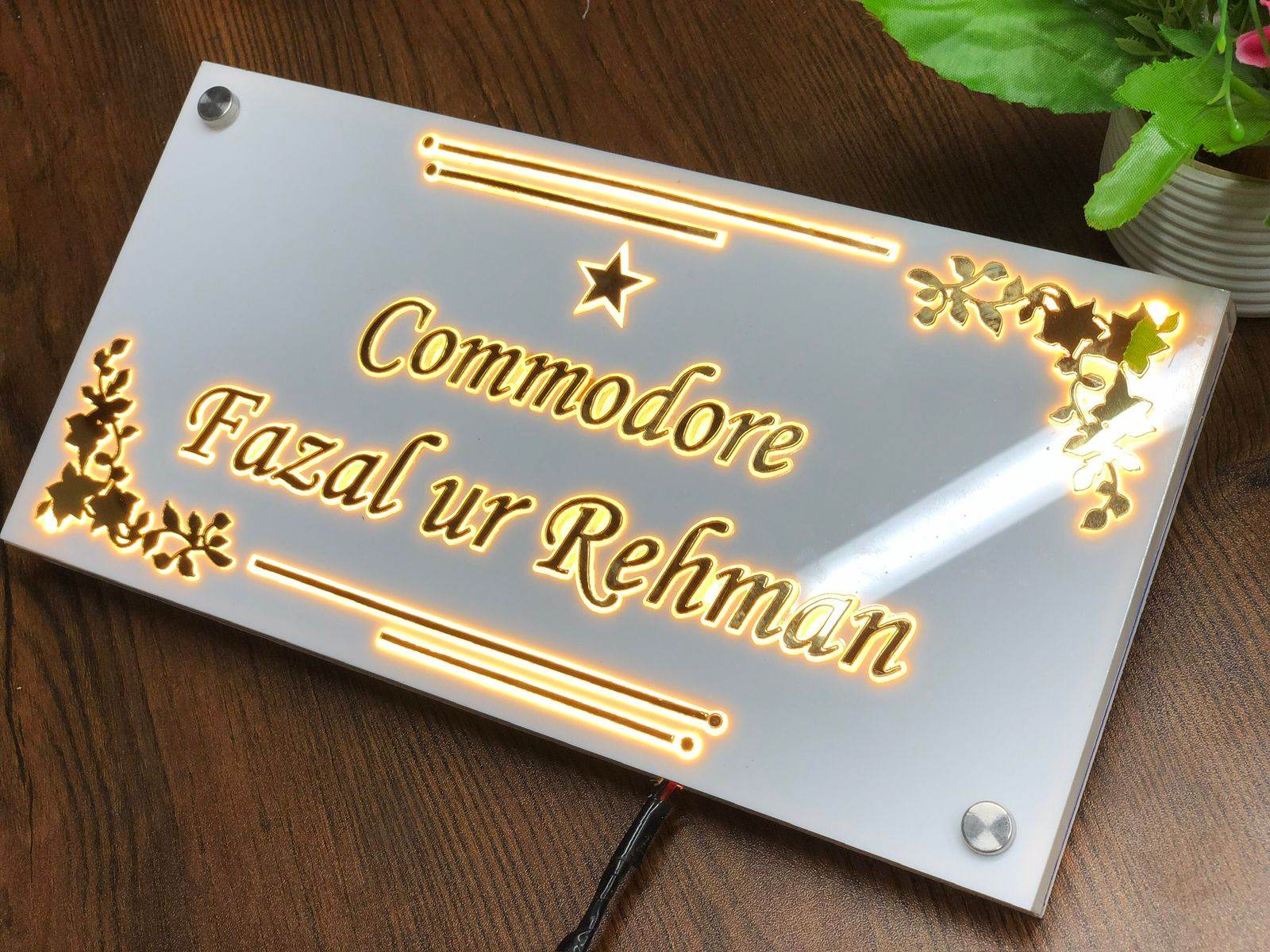 3D LED Address Sign Light Up Plate | GN021 - GloriousGifts.Pk | Pakistan's 1 Office & Home Decoration Brand