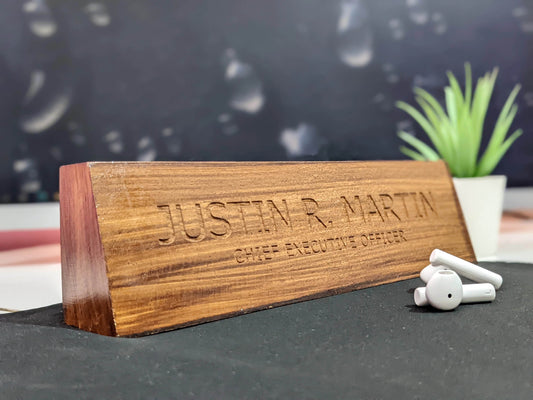 Wooden Desk Name Plate | GT009 - GloriousGifts.Pk | Pakistan's 1 Office & Home Decoration Brand