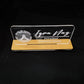 Custom Acrylic Desk Plate with Wood Base | GT003