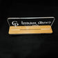 Custom Acrylic Desk Plate with Wood Base | GT003
