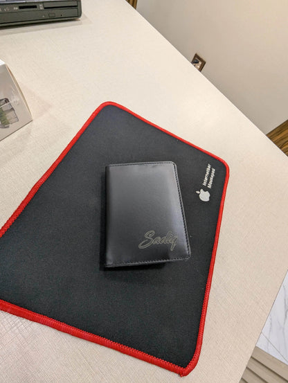 Glossy Black Bifold Wallet Personalized | GX002 - GloriousGifts.Pk | Pakistan's 1 Office & Home Decoration Brand