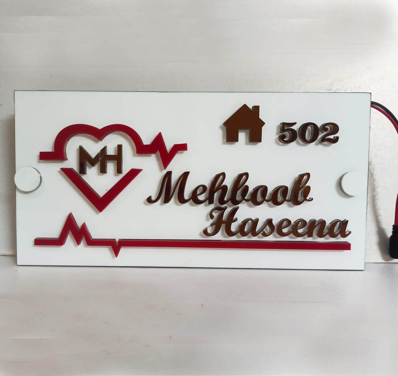 3D LED Address Sign Light Up Plate | GN021 - GloriousGifts.Pk | Pakistan's 1 Office & Home Decoration Brand