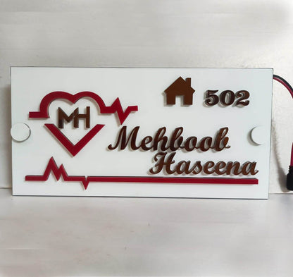 3D LED Address Sign Light Up Plate | GN021 - GloriousGifts.Pk | Pakistan's 1 Office & Home Decoration Brand