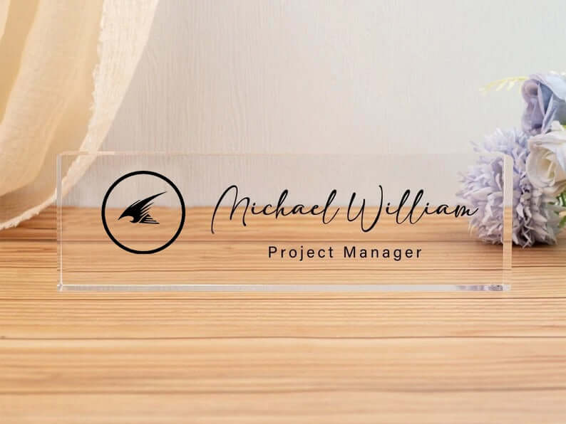 Personalized Transparent Desk Plate | GT012