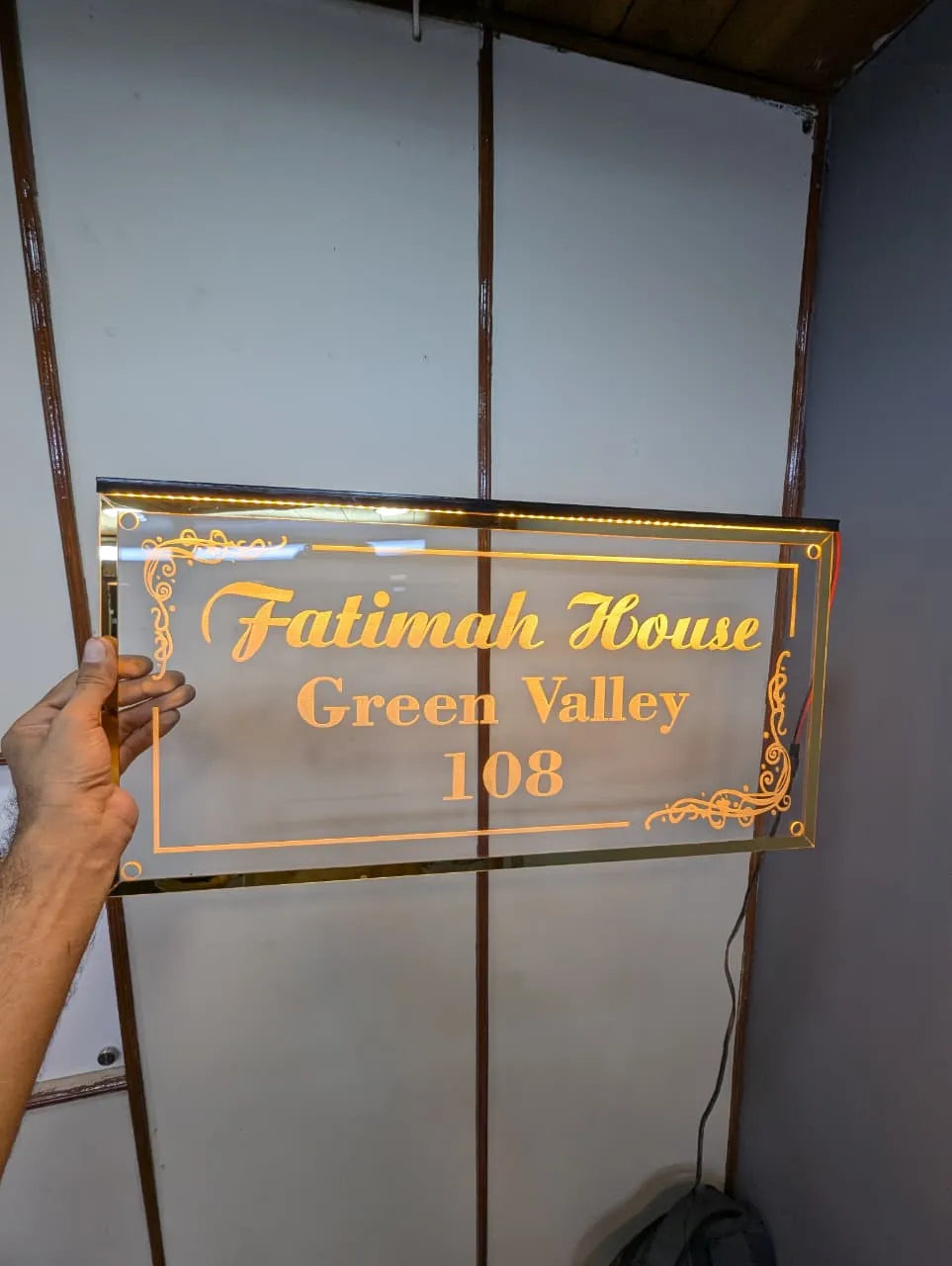 LED Engraved Name Plate | GN018 - GloriousGifts.Pk | Pakistan's 1 Office & Home Decoration Brand