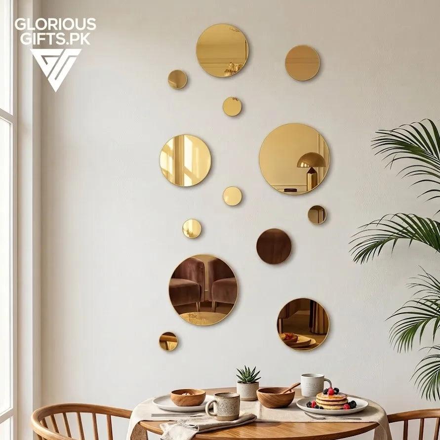 Set of Acrylic Mirror Wall Decals  Decorative Circles |GW013