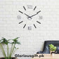 Large Black & Mirror Wall Clock Silver Accents | GC020 - GloriousGifts.Pk | Pakistan's 1 Office & Home Decoration Brand