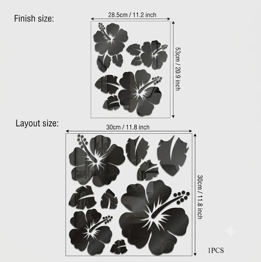 Rose Flower Leaves Silver Mirror Acrylic GW002 - GloriousGifts.Pk | Pakistan's 1 Office & Home Decoration Brand
