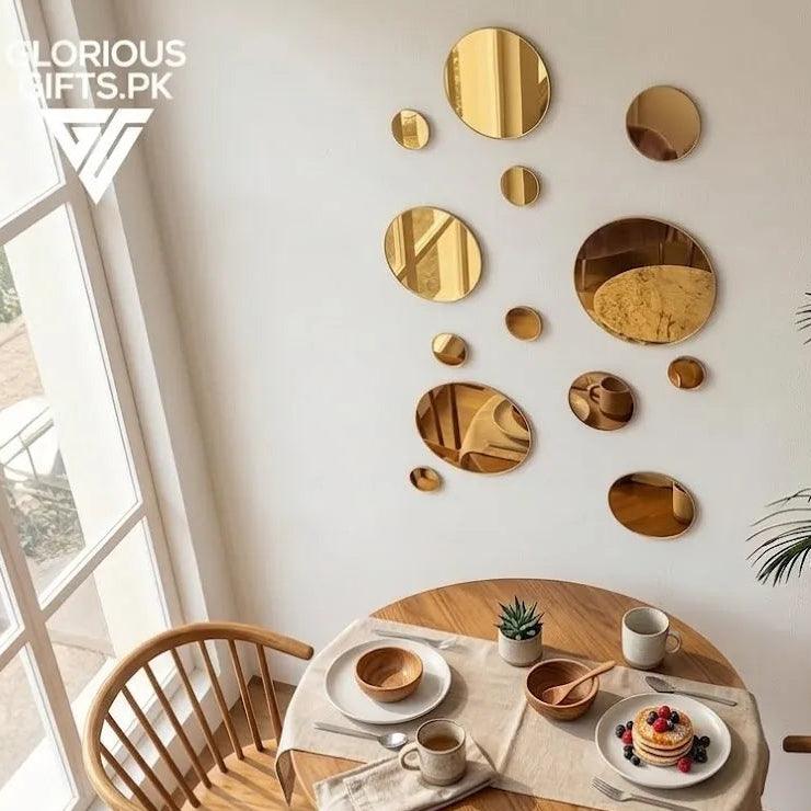 Set of Acrylic Mirror Wall Decals  Decorative Circles |GW013 - GloriousGifts.Pk | Pakistan's 1 Office & Home Decoration Brand