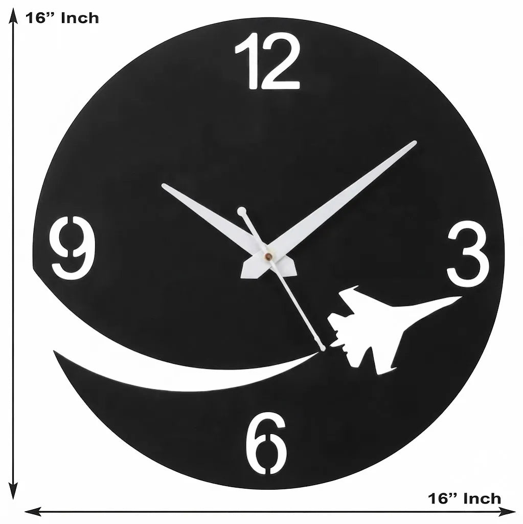 Airplane Round Wooden Clock  for Living Room | GC004 - GloriousGifts.Pk | Pakistan's 1 Office & Home Decoration Brand