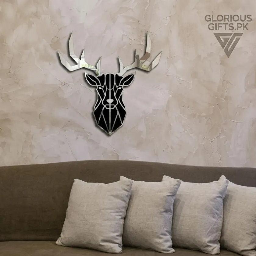 Deer Head Acrylic Mirror Wall Décor | GW010 - GloriousGifts.Pk | Pakistan's 1 Office & Home Decoration Brand