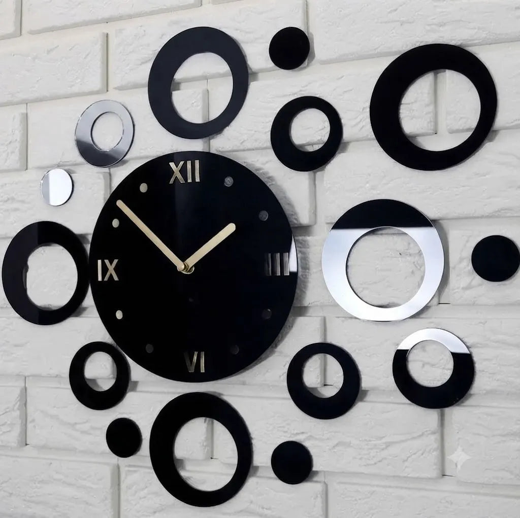 Modern Mirror Wall Clock Kids Room Gift | GC010 - GloriousGifts.Pk | Pakistan's 1 Office & Home Decoration Brand